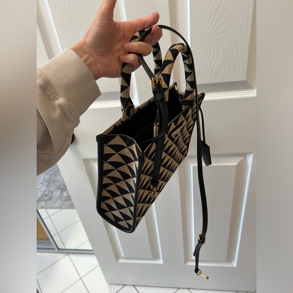 Prada Small Symbole Embroidered Fabric Handbag - Picture 14 of 16